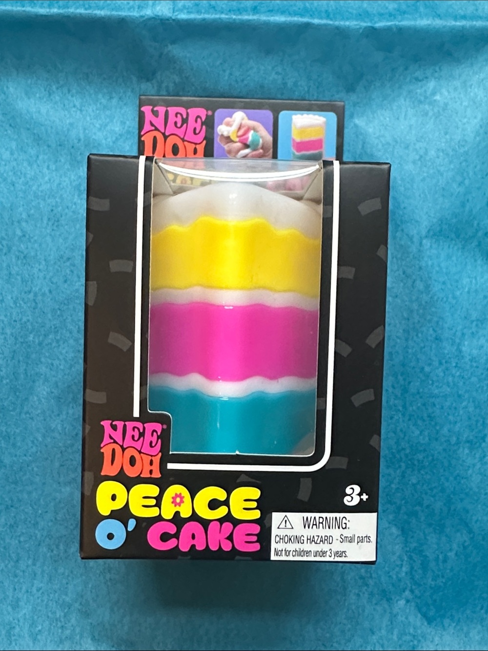 NeeDoh Peace O' Cake Layered Cake Squishy - White, Pink, Blue, Yellow NWT